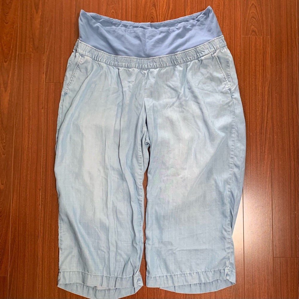 Maternity cropped wide leg pants